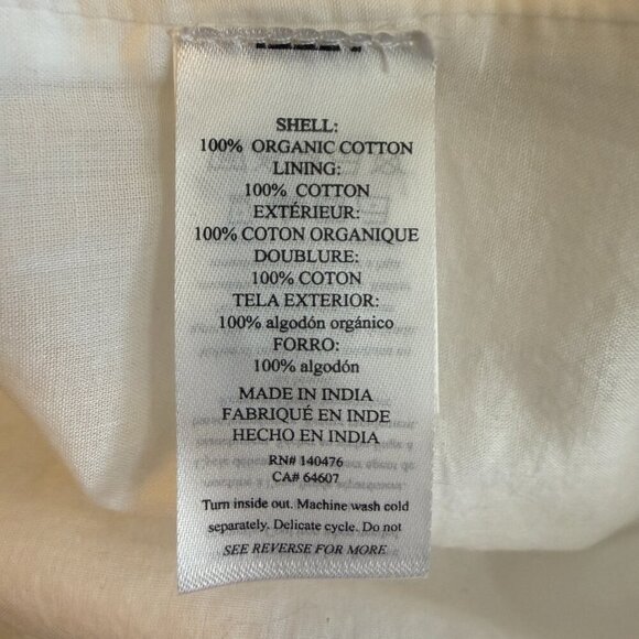 Faherty Enna Button Up Blouse Top Womens XXS White Boho Flowy Organic Cotton NWT - Picture 16 of 16